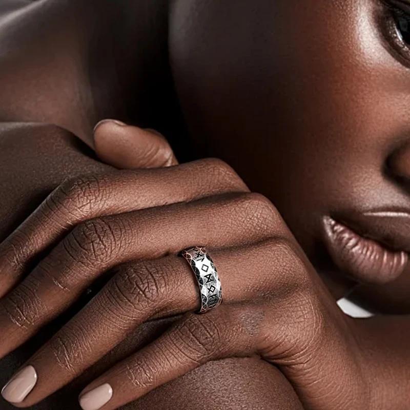 YILUOCD Винтажное кольцо викингов из нержавеющей стали с рунами, кольцо с древними рунами письма Одина для мужчин, ювелирные изделия-амулет, подарки