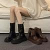 Ботинки Martin в стиле ретро на толстом каблуке и толстой подошве 2024 года, новые тонкие и складные короткие ботинки, увеличивающие рост в британском стиле