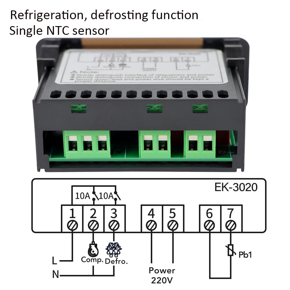 EK-3010/EK-3020/EK-3030 Светодиодный цифровой термостат Регулятор температуры Терморегулятор Сигнализация размораживания системы охлаждения