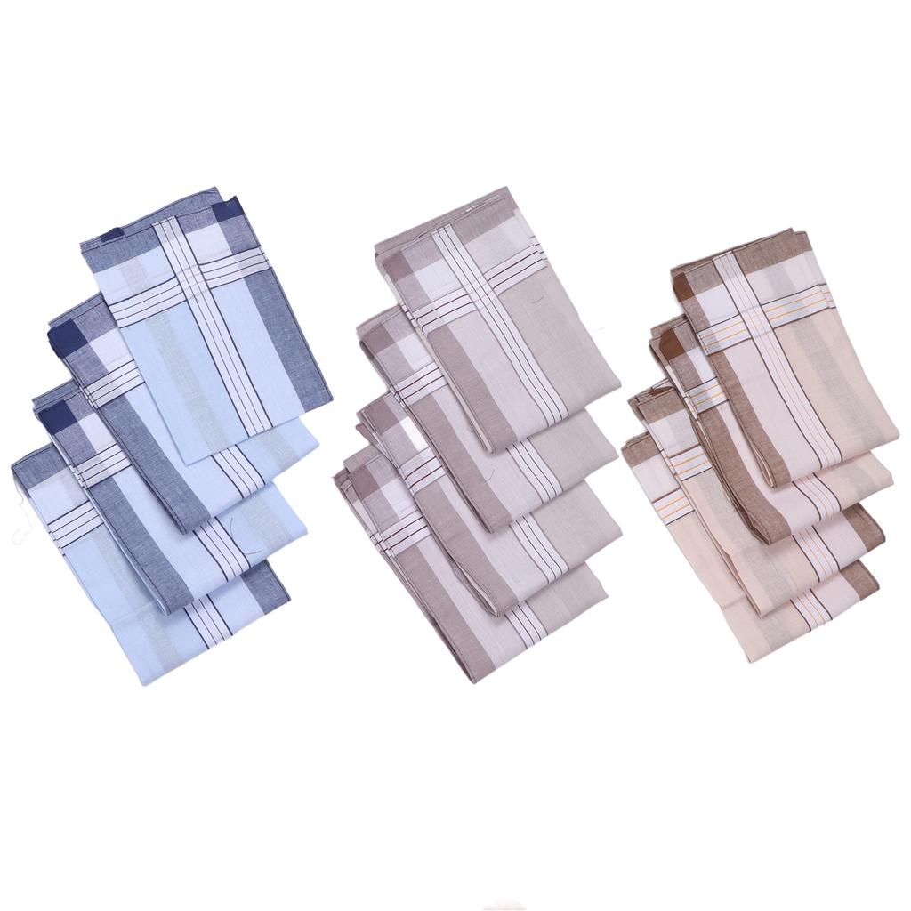 12 Pcs 40cm Cotton Men Handkerchiefs Elderly Handkerchief Sweat Absorbent Handkerchiefs Set