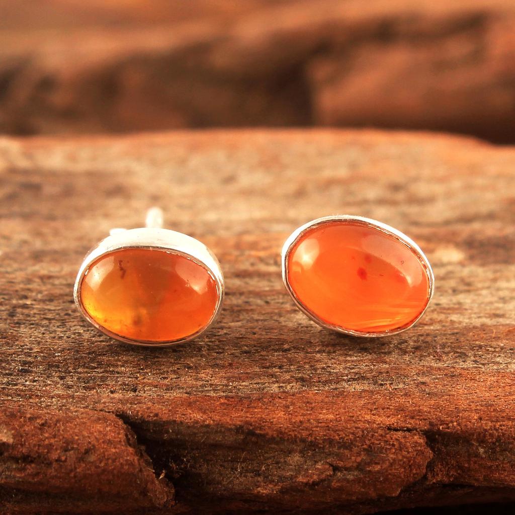 Сердолик Аметист Лунный камень Гранат Лабрадорит Серьги-гвоздики Ювелирные изделия ручной работы из стерлингового серебра 925 пробы