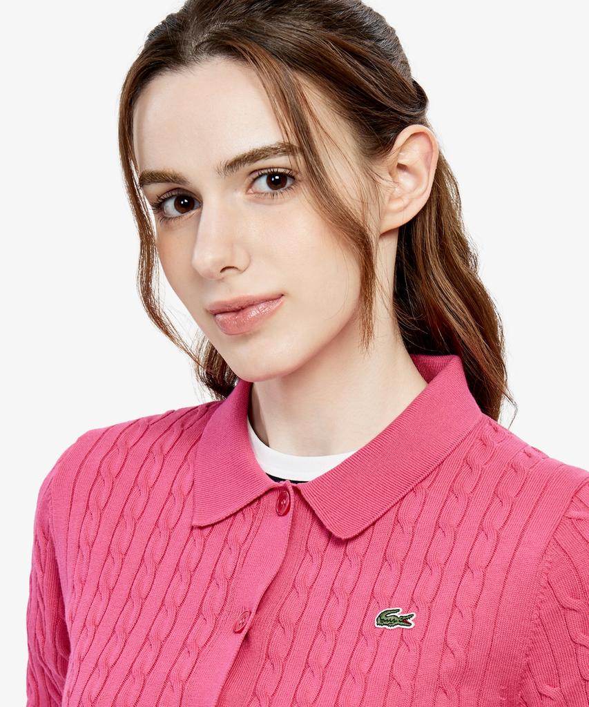 Женский вязаный кардиган-поло с коротким рукавом Lacoste Af280E-56G Glh