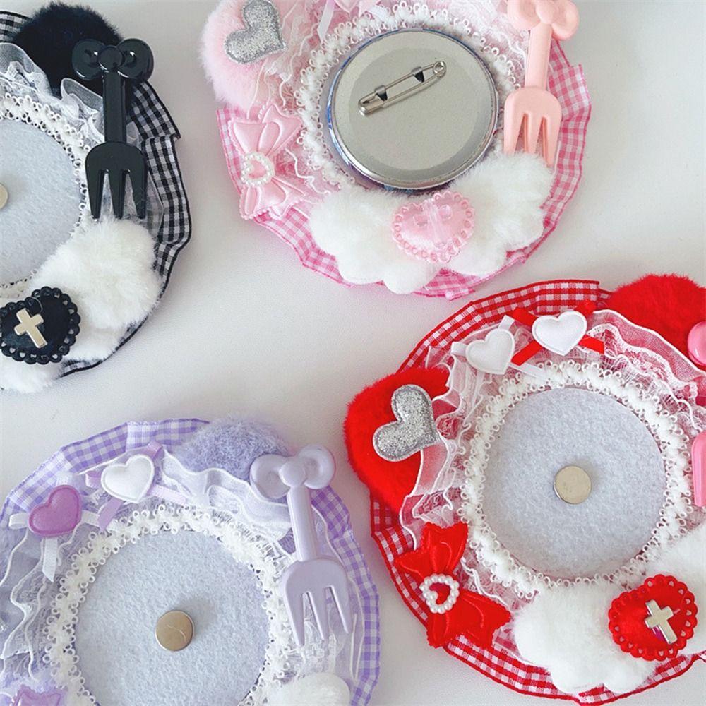 Magnetic Lace Badge Holder Bowknot Ita Bag Decoration Gifts Badge Display Holder Lolita Accessory