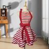 Vintage Apron for Women Kitchen Cooking Baking BBQ Grilling Stripes Chest-to-Knee Coverage Adjustable Neck Stripes Polka Dot Apron Retro Mothers Day