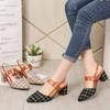 Fashion 2024 New Classic Shoes Women Pumps Thick Heels Shoes Ankle Strap Lattice Women's Stiletto Buckle Shoes Summer Fashion Chaussures