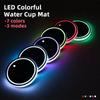 1/2PCS 7 Colors Car LED Luminous Water Cup Pad Auto Cup Bottle Holder Coaster Anti-slip Pad Mats Interior Atmosphere Light Decor