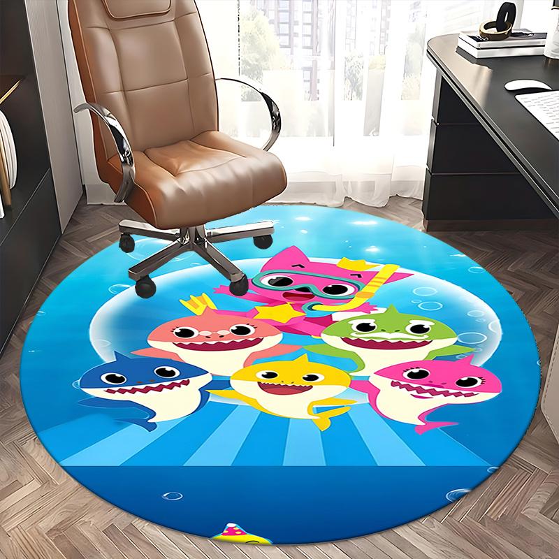 Коврик под стул Baby Shark - Круглый ковер для домашнего декора, офиса, гостиной, спальни, идея для подарка0259b