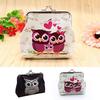Women Vintage Cute Owl Pattern Small Wallet Hasp Purse Clutch Bag Handbag