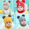 0-12 Months Baby Knitted Hat Scarf for Autumn and Winter Warmth