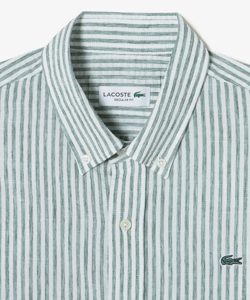 LACOSTE Men'S Linen Blend Striped Shirt Ch838E-56G 132