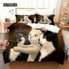 Duvet Cover Funny Cute Photograph Cats Bedding Set Fashion Duvet Cover Pillowcase Bedroom Black Cat Bedspreads Bed Set for Kids