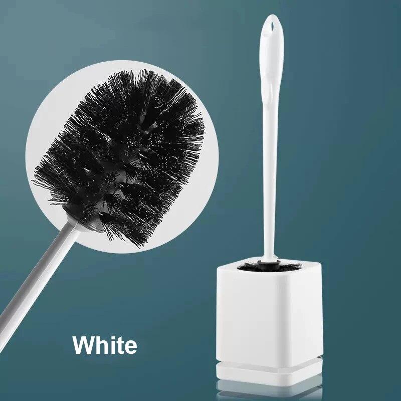 WIKHOSTAR Щетина для унитаза, настенная, с длинной ручкой, держатель для сушки туалетной щетки для хранения в ванной, щетка для чистки ванной комнаты