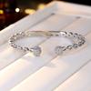 Fashion Classic European and American Light Luxury Women's High-end Bracelet Set with Zircon Open Bracelet Jewelry