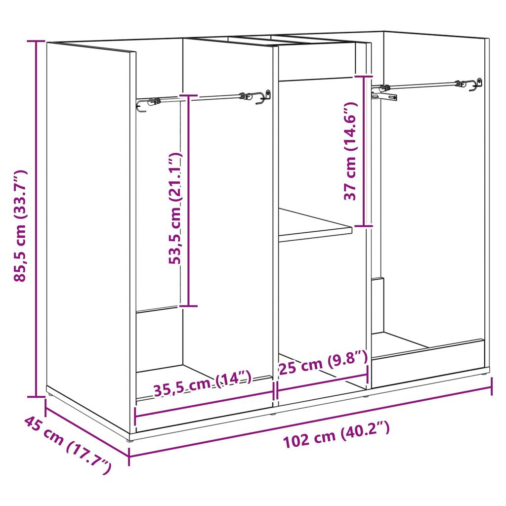 Golf Cabinet Solid Smoked Oak 102 x 45 x 85.5 cm