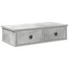 Wall Mounted Shelf with Drawers Concrete Grey 60 x 28 x 15 cm Particleboard