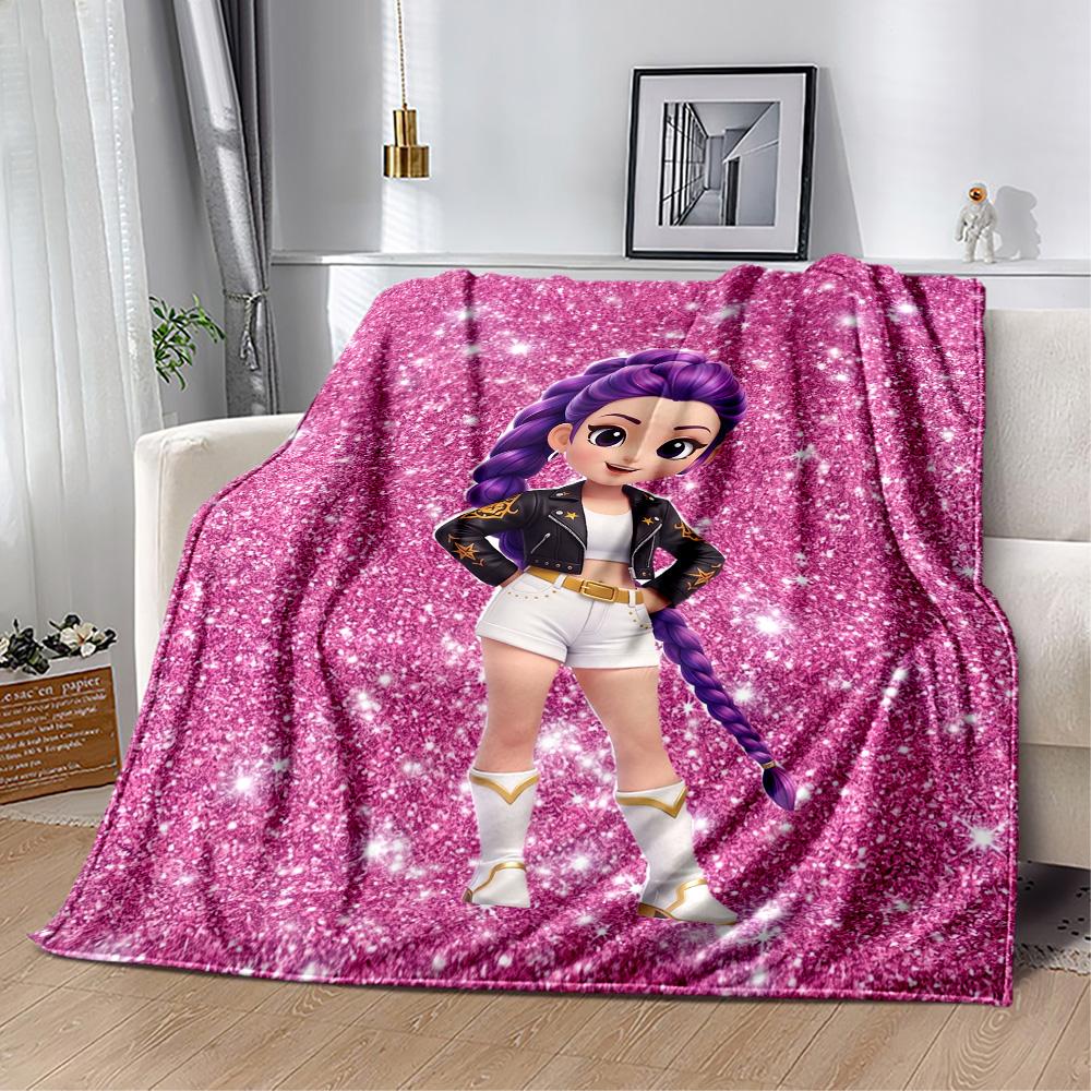 K-pop Fashion Fusion Blanket Soft Warm Cozy Perfect for Couch Bedding Livingroom All-Season Use Playful Design Perfect Gift for Relatives and Friends