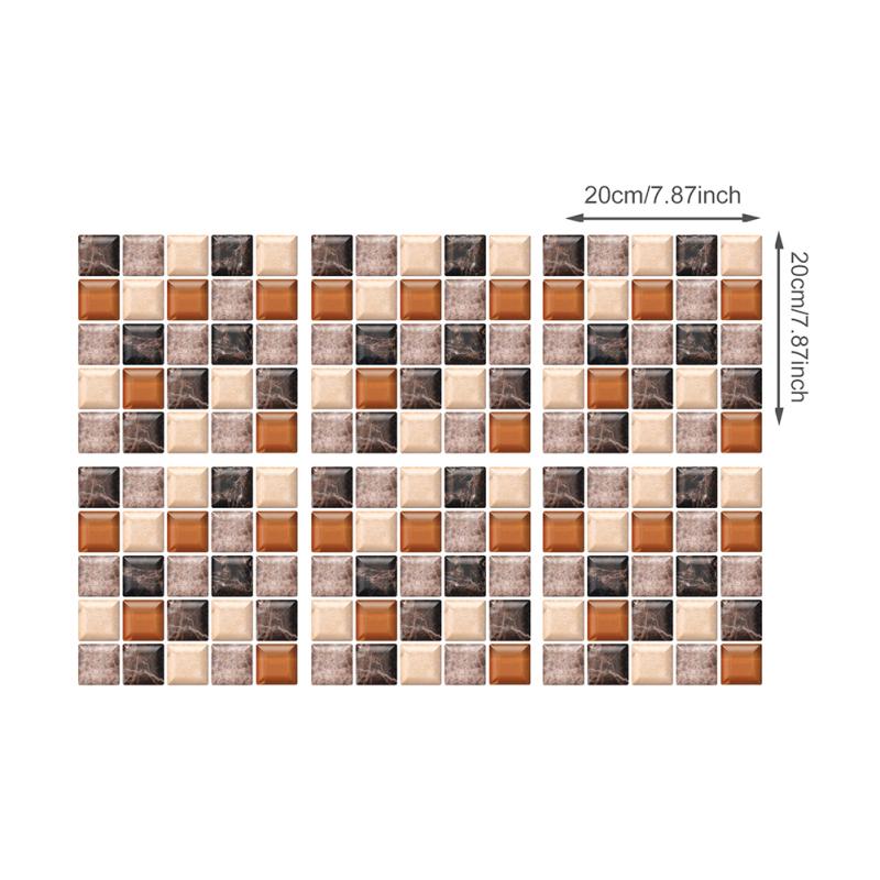 6PCS 3D мозаика водонепроницаемый ванная комната кухня украшения ПВХ плитка наклейка наклейка