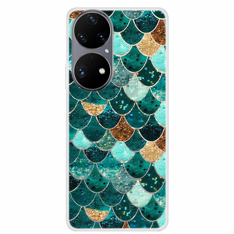 Чехол для Huawei P50 Pro P50 P50E Прозрачный Модный Ударопрочный Чехол из ТПУ Силикона для Huawei P50 Pro Чехол P 50 Защитный P50Pro