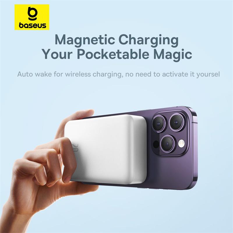 Baseus Магнитный мини беспроводной быстрой зарядки 20000mAh 20W внешний аккумулятор