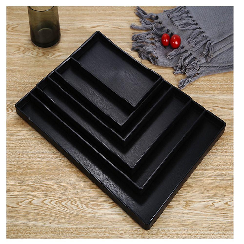 1 Pcs Black Serving Trays Rectangle Bed Table Tray New Large Plastic Tray Kitchen