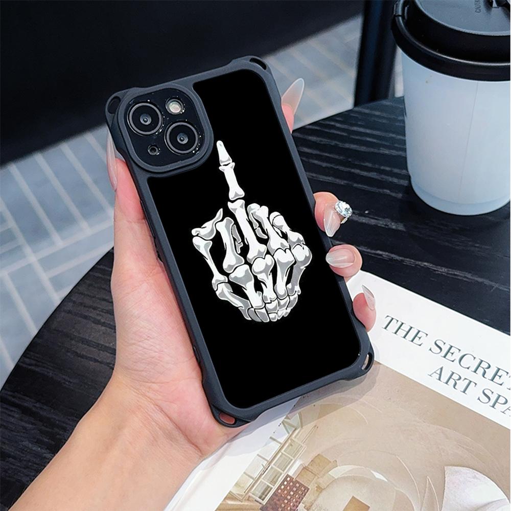 Мягкие чехлы для телефонов Ae80 Gesture Greeting Design Art для iPhone 16 15 14 13 12 11 Pro Max 8 Plus XR с ремешком на запястье, защитным шнурком для углов, задней крышкой