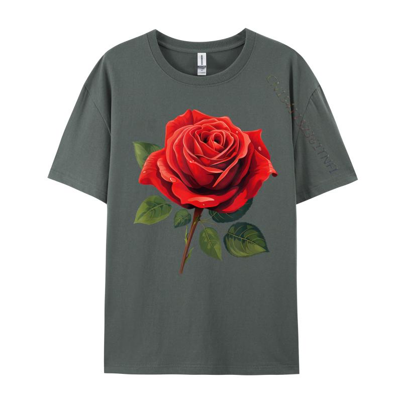 Unisex Clothing Red Rose Tees Birthday Camisa Unisex Retro Funny Camisa Unisexs TShirts Funny Tops Tees Top Quality