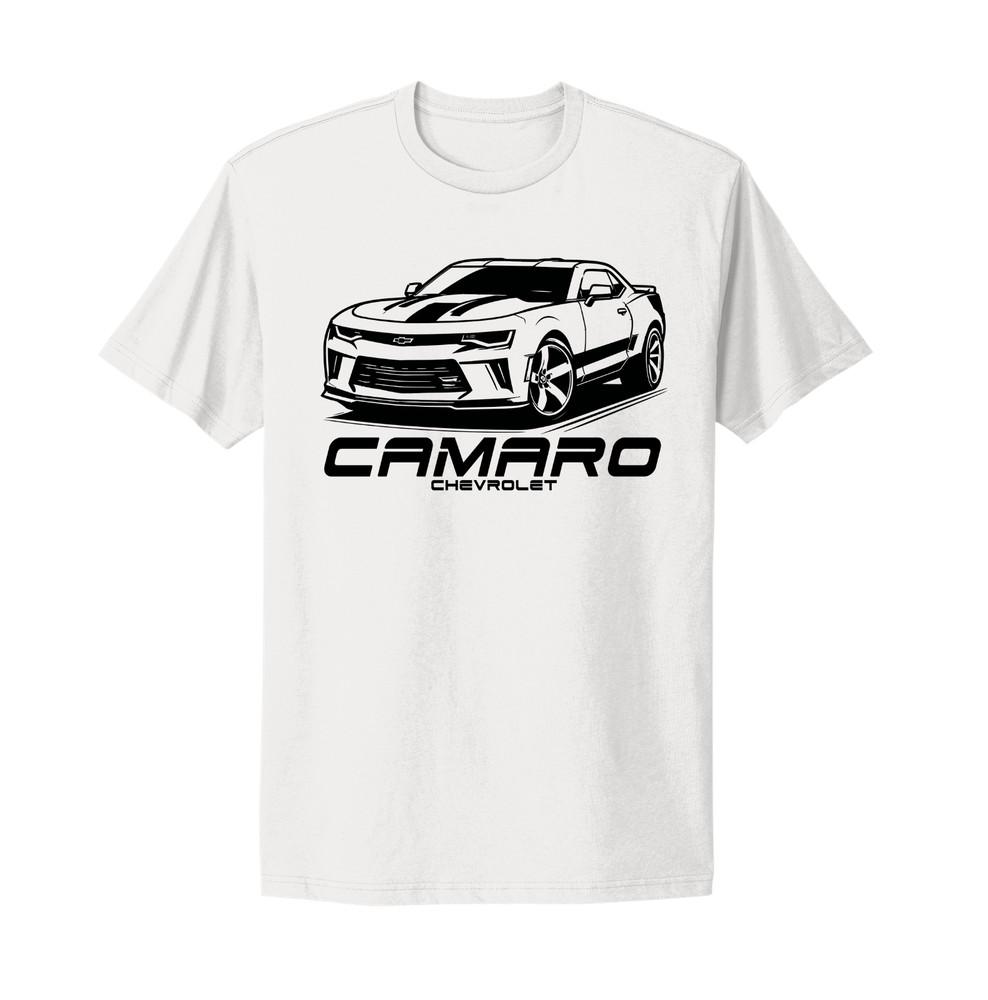 Унисекс Белая Футболка Chevy Camaro American Muscle Car Унисекс Футболка