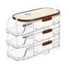 Automatic Rolling Egg Container Fridge Storage Box Food Grade BPA Free Transparent Stackable Fridge Organizer