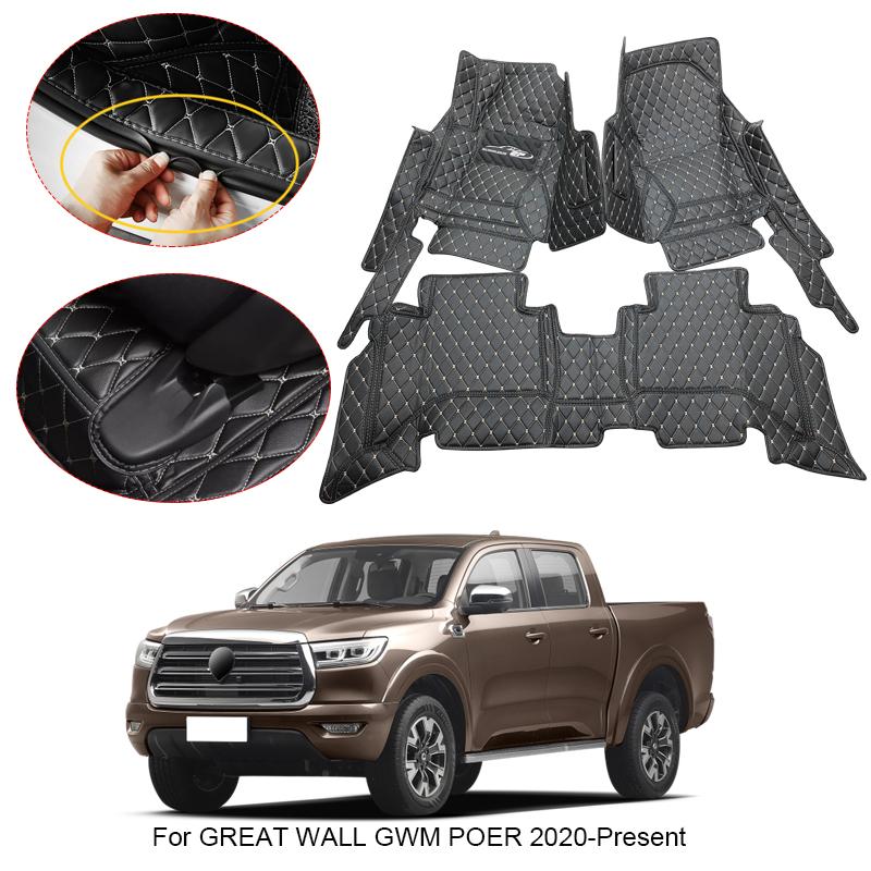 3D автомобильный напольный коврик с полным объемным звуком для Great Wall GWM POER 2020-2025, защитные подкладки для ног, ковер, водонепроницаемый аксессуар из искусственной кожи