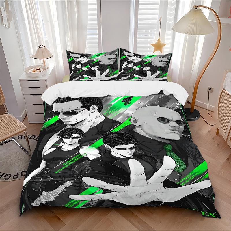 3pcs The Matrix Bedding Set, Soft Polyester Duvet Cover and Pillowcases Seasons all suitable, Design for Bedroom L1003043