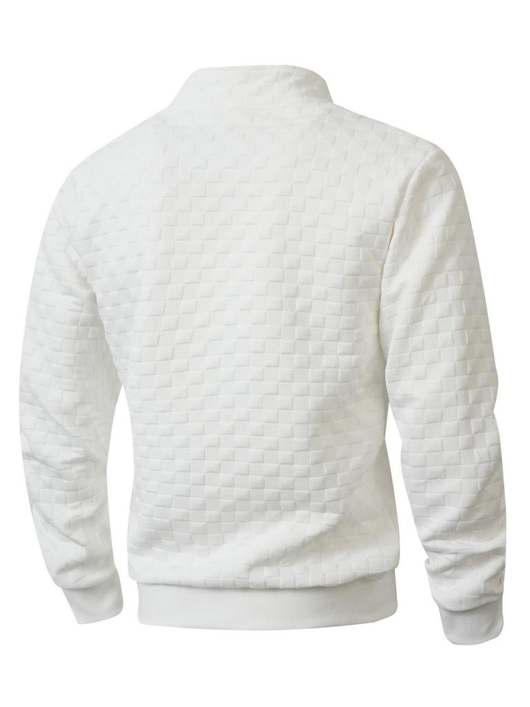 Мужская тактическая флисовая толстовка на молнии в клетку с воротником-стойкой