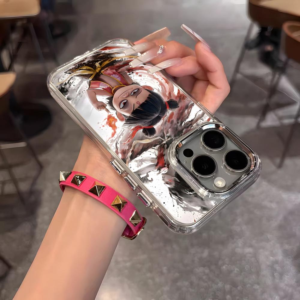 Cartoon Movie Nezha Phone Case For IPhone 17 Air 16 15 14 13 12 11 Pro Pro Max Plus Transparent Soft Cover