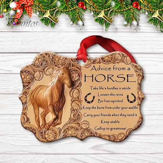Рождественская елка с изображением лошади, 2D акриловая елка с изображением лошади, подвесное украшение на память о лошади, украшение для дома для любителей лошадей