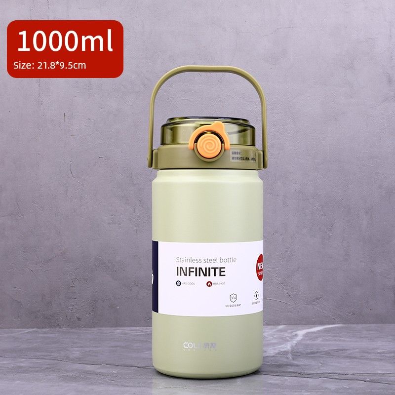 316 Stainless Steel Student Straw Water Cup, Popular Large-Capacity Thermos Cup, Outdoor Fitness Travel Water Bottle for Men and Women