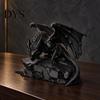 Декоративная статуэтка Дракона из камня с детализированной текстурой, 3D-печать, Фэнтези-фигурка, Готическая скульптура мифического существа для рабочего стола, Декор для книжной полки, Коллекционная