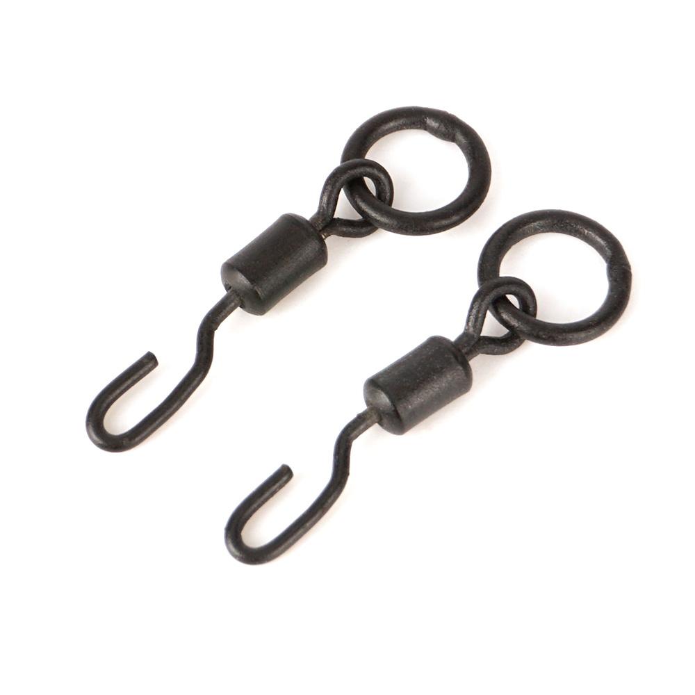 500 Piece in Bulk Hirisi Carp Fishing Swivels Snaps with Solid Ring Quick Change Fishing Hook Swivels Accessories AE008