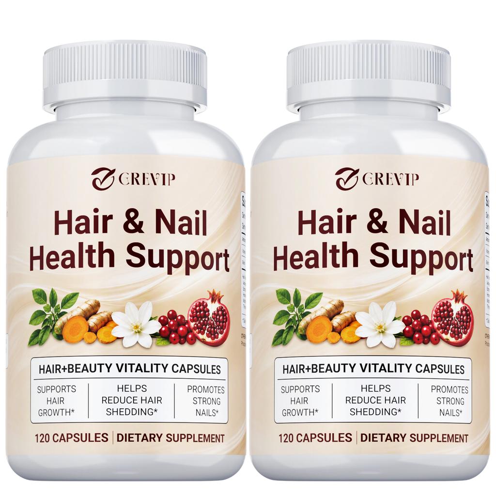 Hair & Nail Health Support Capsules 120 Count — Biotin & Vitamins, Daily Wellness, Beauty Supplement