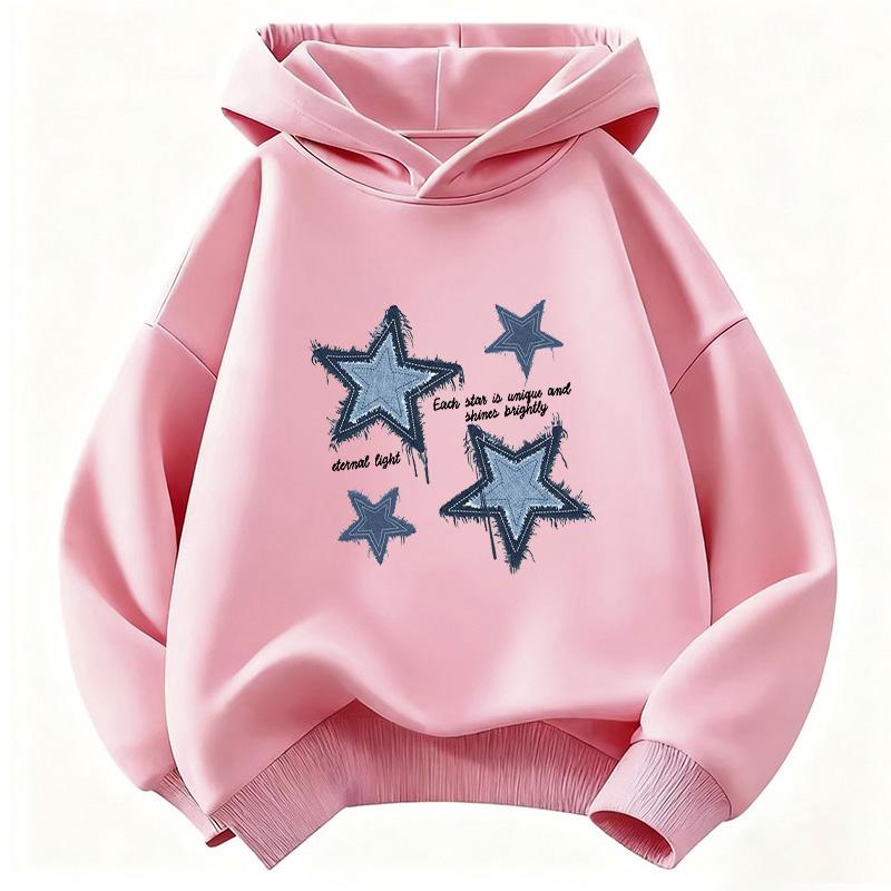Худи Streetwear со звездным принтом Детская толстовка Милая хип-хоп толстовка для мальчиков и девочек Осень Зима Повседневные толстовки