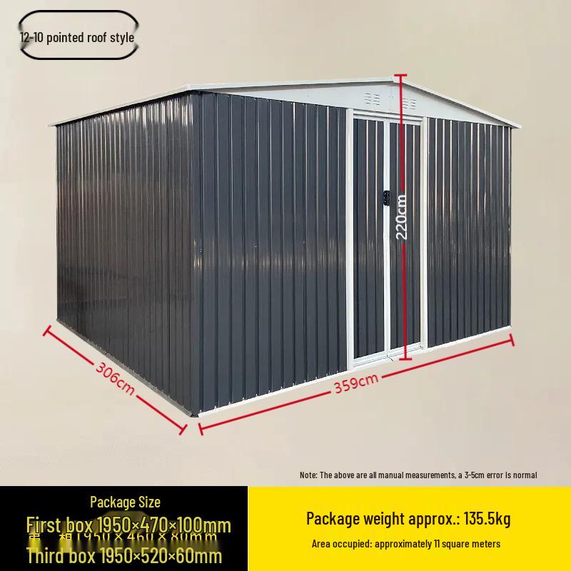 Movable Outdoor Sheet Metal Garden Shed and Storage Room