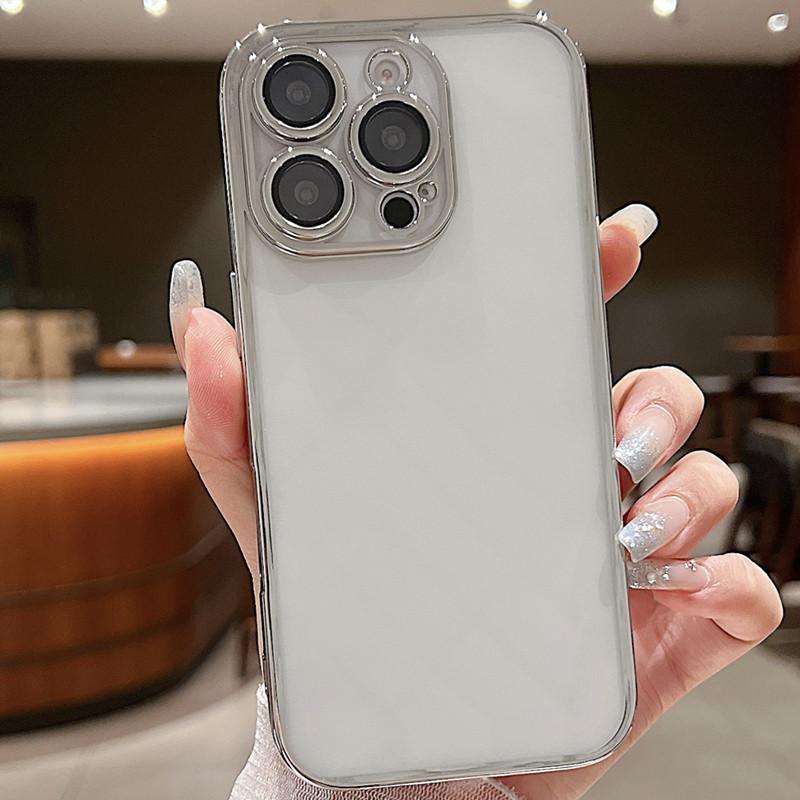 Применимо к iPhone16promax Чехол для мобильного телефона Apple 15 Покрытие 14 Прямая кромка 13 Прозрачный 12 Пленка для линз 16 Ниша