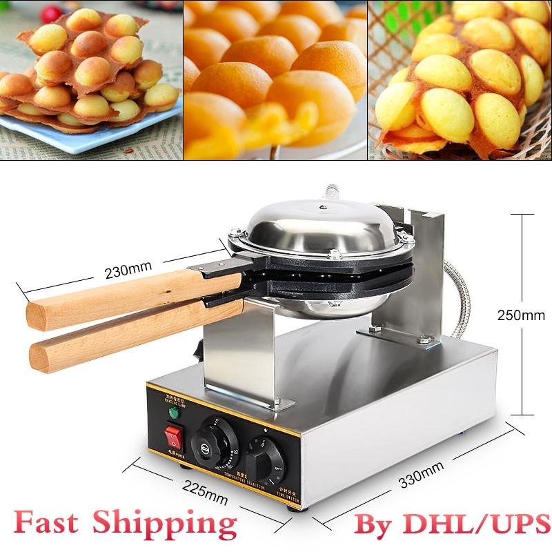 1.1 кВт Антипригарная Коммерческая Электровафельница Вафельница Машина для Приготовления Хрустящих Вафельных Рожков для Мороженого Пузырчатый Яичный Пирог Эггетты Духовка