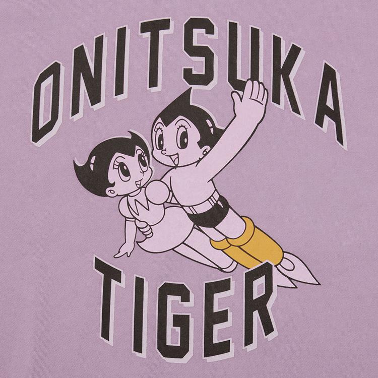 ONITSUKA TIGER X Astro Boy Выстиранный Свитшот Модный Повседневный Свитер Унисекс топы Фиолетовый 2183B566-500