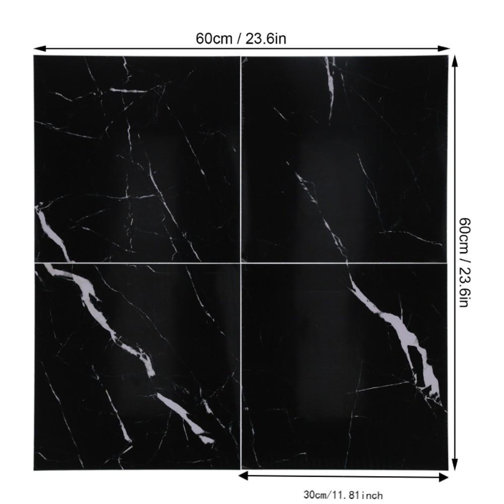 4Pcs Black (Dark Coffee) Self Adhesive Floor Decals Marble Tile Stickers  for Stairs