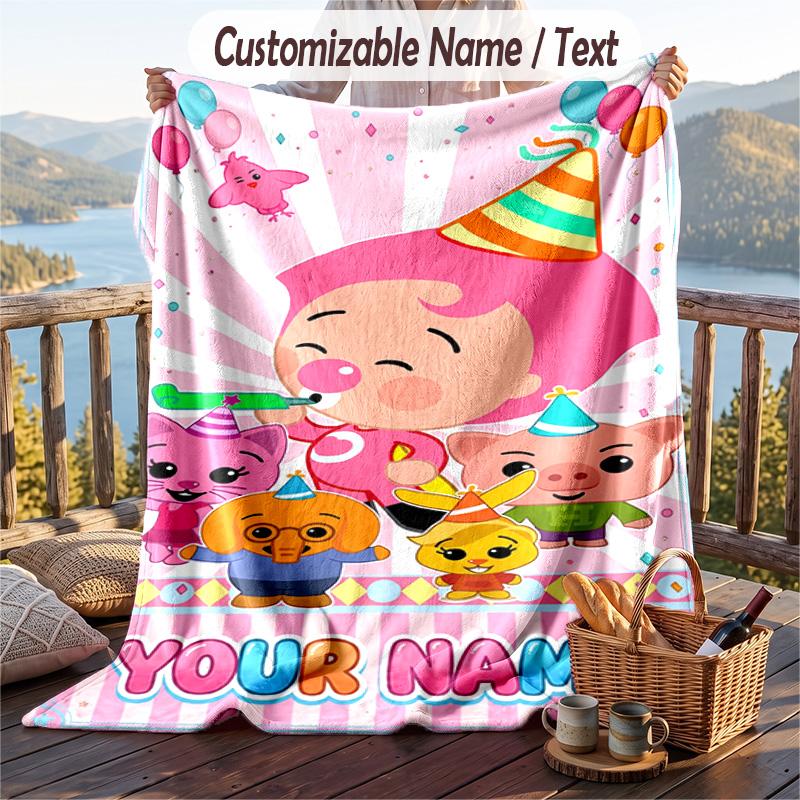 El Payaso Plim Plim Flannel Blanket, Personalized Custom Name Text, Soft Warm Plush Throw Blanket For Gift