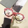 Fashion Plaid Frame Anti-Blue Flat Mirror, Street Shot High-End Plain Glasses Frame