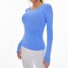 New Yoga Round Neck Long Sleeve Breathable Sweat Absorbing Running Fitness T-Shirt Quick Drying Exercise Slimming And Slimming Top For Women