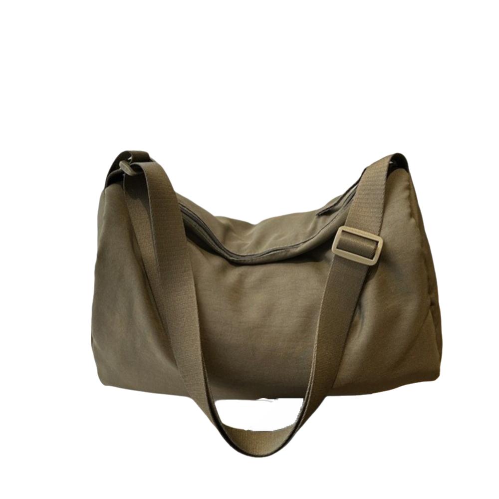 Large Capacity Simple Crossbody Bag Solid Color Canvas Pillow Bag Versatile Shoulder Bag Women