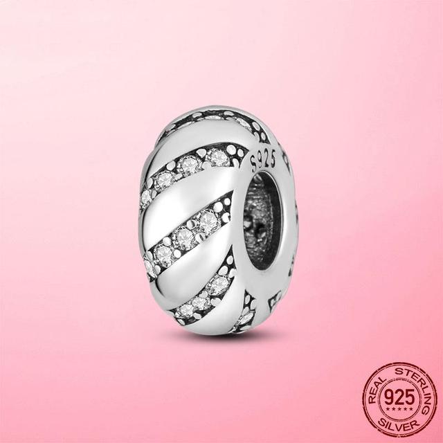 925 Sterling Silver O Pendant Love Heart Snake CZ Clip Charm Beads Fit Original Women Bracelet Bangle Silver 925 Jewelry