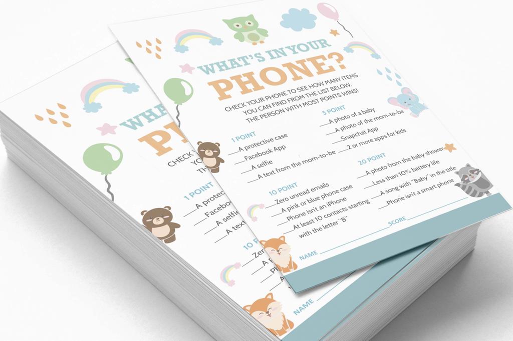 Inkdotpot Jungle Animals Baby Shower Game Set Of 50 BabyA AlphabetA ABCA Game Ita s A Boy Ita s A Girl Party