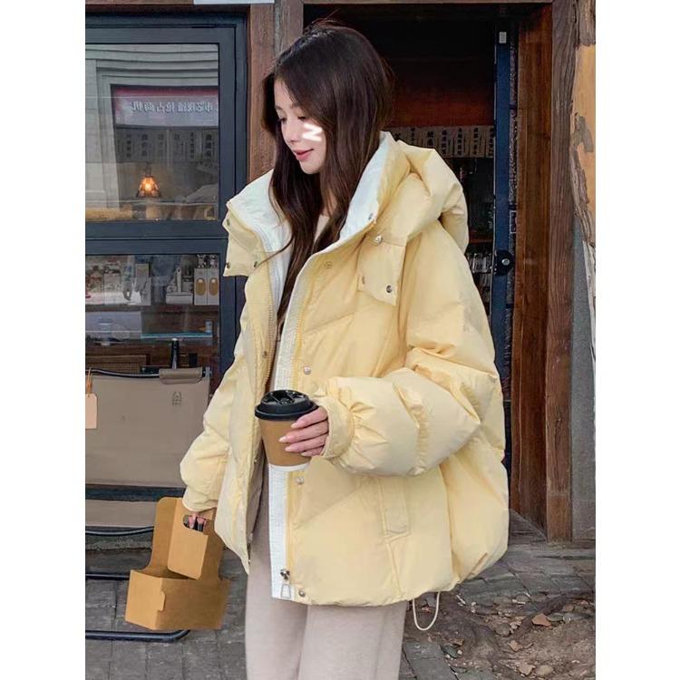 Women Winter Puffer Coat Trendy Color Block Lightweight Warm Jacket Casual Outerwear